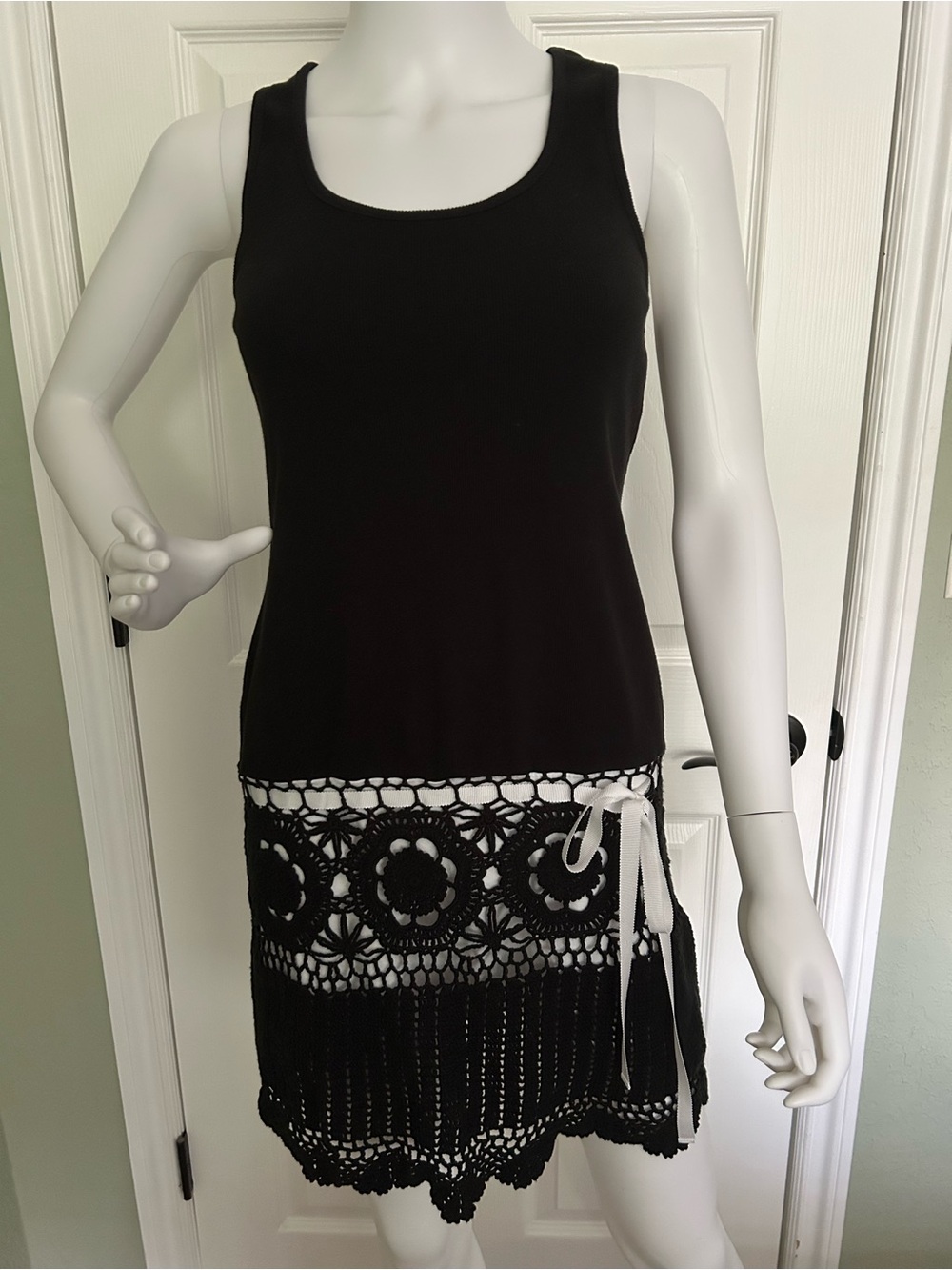 Moda International Black Knit Mini Dress